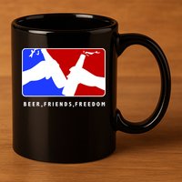 BFF Beer Friends Freedom 11oz C Handle Ceramic Mug