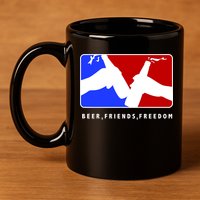 BFF Beer Friends Freedom 11oz C Handle Ceramic Mug