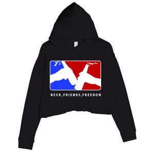 BFF Beer Friends Freedom Crop Fleece Hoodie