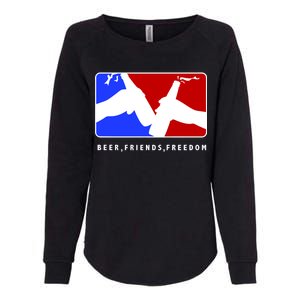 BFF Beer Friends Freedom Womens California Wash Sweatshirt