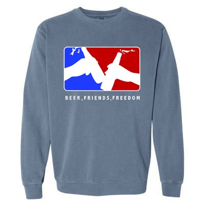 BFF Beer Friends Freedom Garment-Dyed Sweatshirt