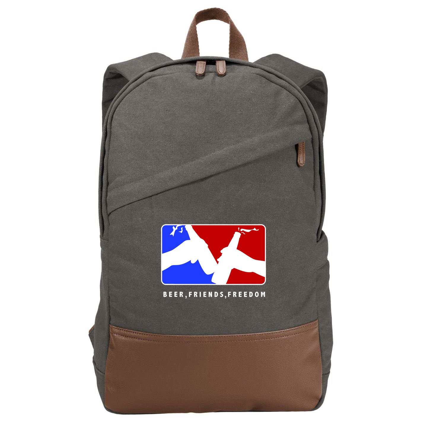 BFF Beer Friends Freedom Cotton Canvas Backpack