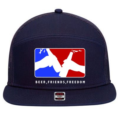 BFF Beer Friends Freedom 7 Panel Mesh Trucker Snapback Hat