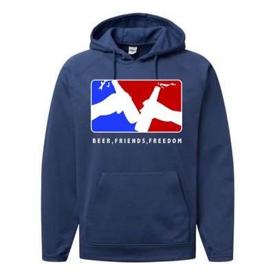 BFF Beer Friends Freedom Performance Fleece Hoodie