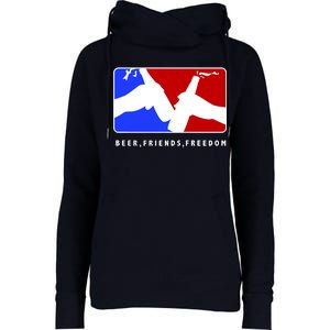 BFF Beer Friends Freedom Womens Funnel Neck Pullover Hood