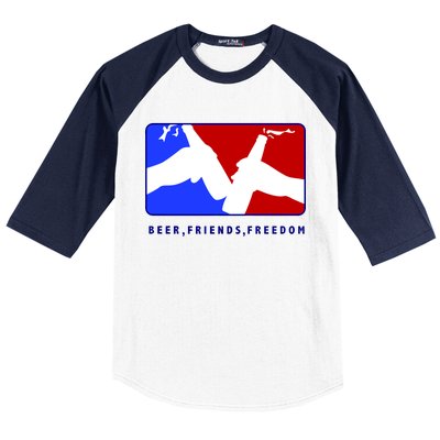 BFF Beer Friends Freedom Baseball Sleeve Shirt