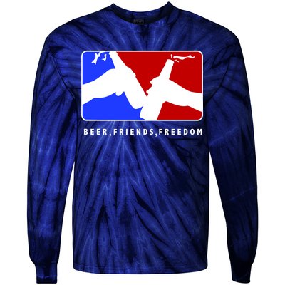 BFF Beer Friends Freedom Tie-Dye Long Sleeve Shirt