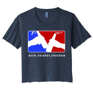 BFF Beer Friends Freedom Women's Crop Top Tee