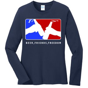 BFF Beer Friends Freedom Ladies Long Sleeve Shirt