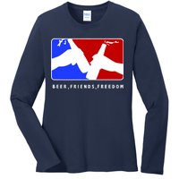 BFF Beer Friends Freedom Ladies Long Sleeve Shirt