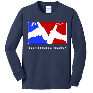 BFF Beer Friends Freedom Kids Long Sleeve Shirt