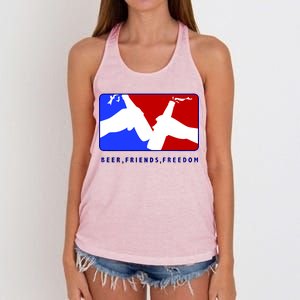 BFF Beer Friends Freedom Women's Knotted Racerback Tank