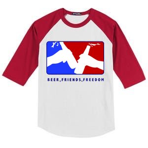 BFF Beer Friends Freedom Kids Colorblock Raglan Jersey