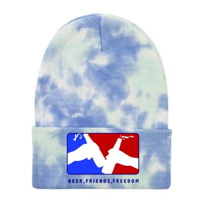 BFF Beer Friends Freedom Tie Dye 12in Knit Beanie