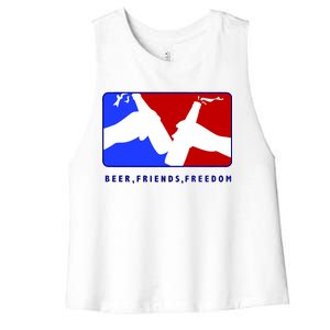 BFF Beer Friends Freedom Women's Racerback Cropped Tank