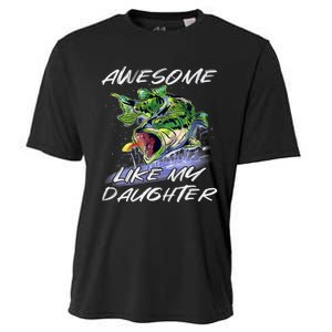 Bass Fishing FatherS Day Awesome Like My Daughter Cooling Performance Crew T-Shirt