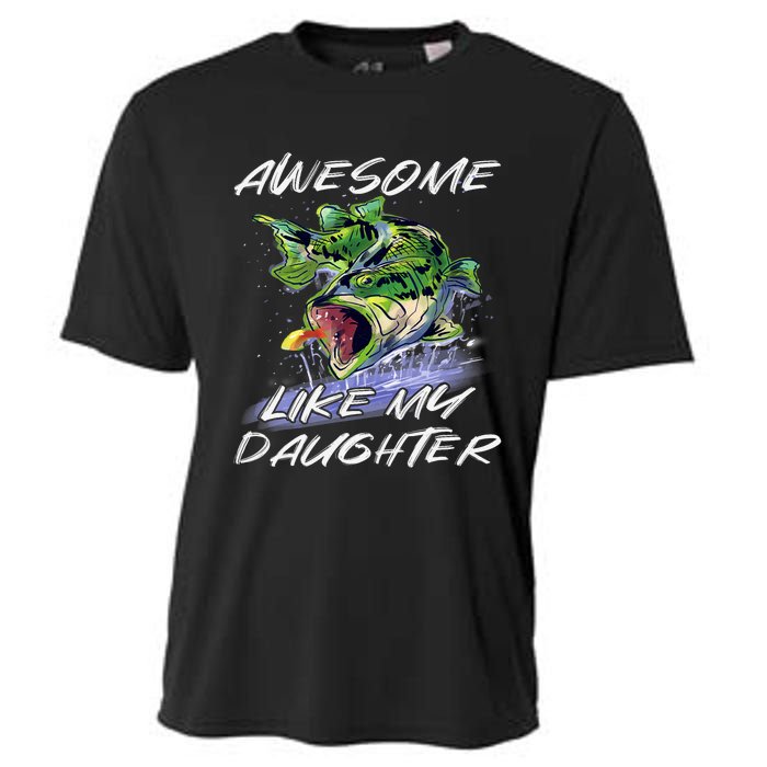 Bass Fishing FatherS Day Awesome Like My Daughter Cooling Performance Crew T-Shirt