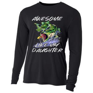 Bass Fishing FatherS Day Awesome Like My Daughter Cooling Performance Long Sleeve Crew