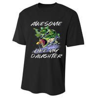 Bass Fishing FatherS Day Awesome Like My Daughter Performance Sprint T-Shirt