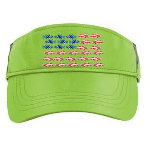 Bass Fishing Fish Lover American Flag Patriotic 4th Of July Cool Gift Adult Drive Performance Visor