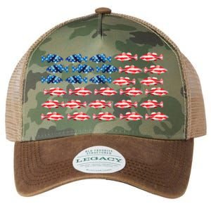 Bass Fishing Fish Lover American Flag Patriotic 4th Of July Cool Gift Legacy Tie Dye Trucker Hat