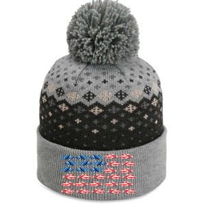 Bass Fishing Fish Lover American Flag Patriotic 4th Of July Cool Gift The Baniff Cuffed Pom Beanie