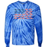 Bass Fishing Fish Lover American Flag Patriotic 4th Of July Cool Gift Tie-Dye Long Sleeve Shirt