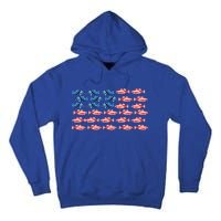 Bass Fishing Fish Lover American Flag Patriotic 4th Of July Cool Gift Tall Hoodie