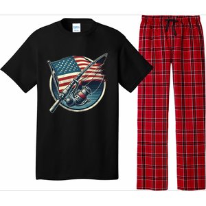 Bass Fishing Fish American Flag Patriotic Fourth Of July Gift Pajama Set