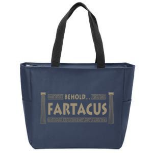 Behold Fartacus Fart Humorous Zip Tote Bag