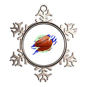 Basketball Fans (Front/Back) Gift Metallic Star Ornament