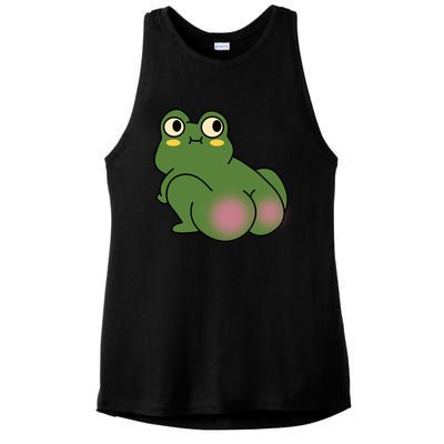 Butt Frog Funny FroggyS Flippered Fancy Ladies PosiCharge Tri-Blend Wicking Tank