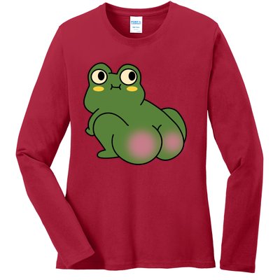 Butt Frog Funny FroggyS Flippered Fancy Ladies Long Sleeve Shirt