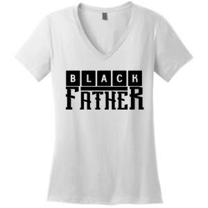 Black Father Father's Day Gift Women's V-Neck T-Shirt