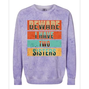 Beware Funny Family Colorblast Crewneck Sweatshirt