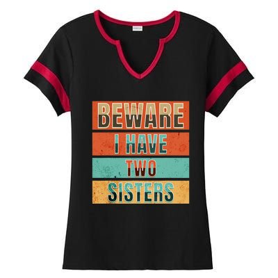 Beware Funny Family Ladies Halftime Notch Neck Tee