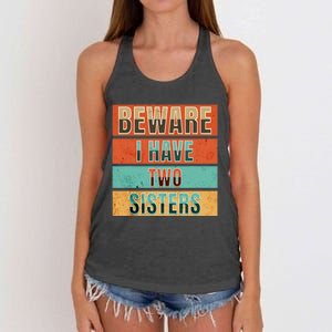 Beware Funny Family Women's Knotted Racerback Tank