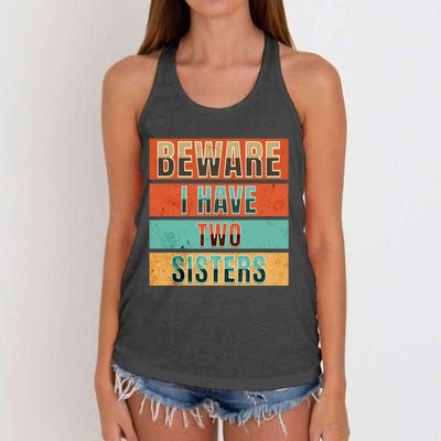 Beware Funny Family Women's Knotted Racerback Tank