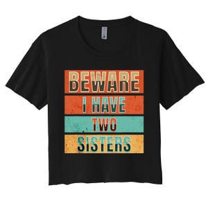 Beware Funny Family Women's Crop Top Tee