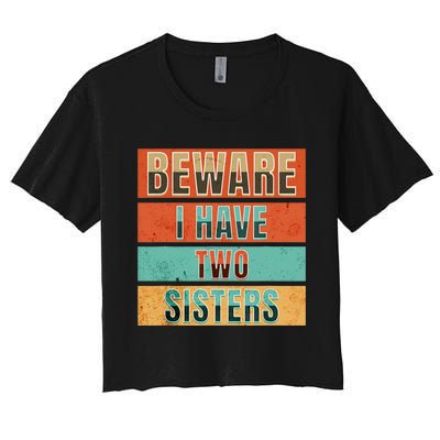 Beware Funny Family Women's Crop Top Tee