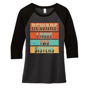 Beware Funny Family Women's Tri-Blend 3/4-Sleeve Raglan Shirt