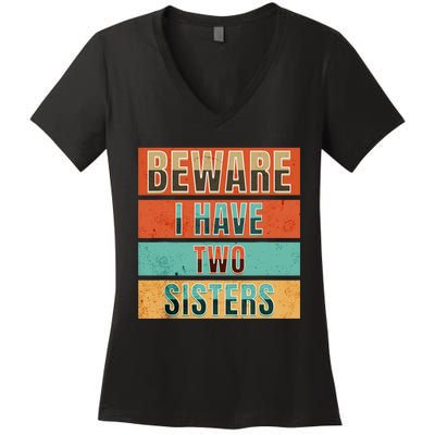 Beware Funny Family Women's V-Neck T-Shirt