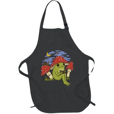 Book Fan Frog with Mushroom Hat Cottagecore Goblincore Apron