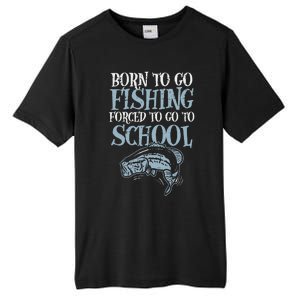 Born Fishing Forced To School Funny Bass Fish FishermanShort Sleeve Tall Fusion ChromaSoft Performance T-Shirt