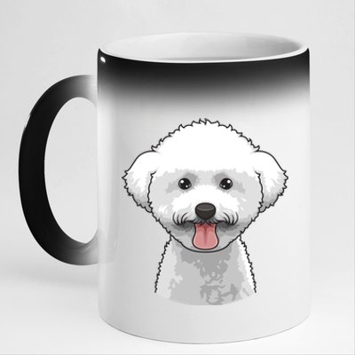 Bichon Frise Face Cute Bichon Frise Dog Funny Design Funny Gift 11oz Black Color Changing Mug