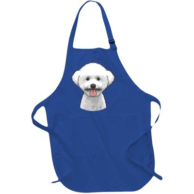 Bichon Frise Face Cute Bichon Frise Dog Funny Design Funny Gift Full-Length Apron With Pockets