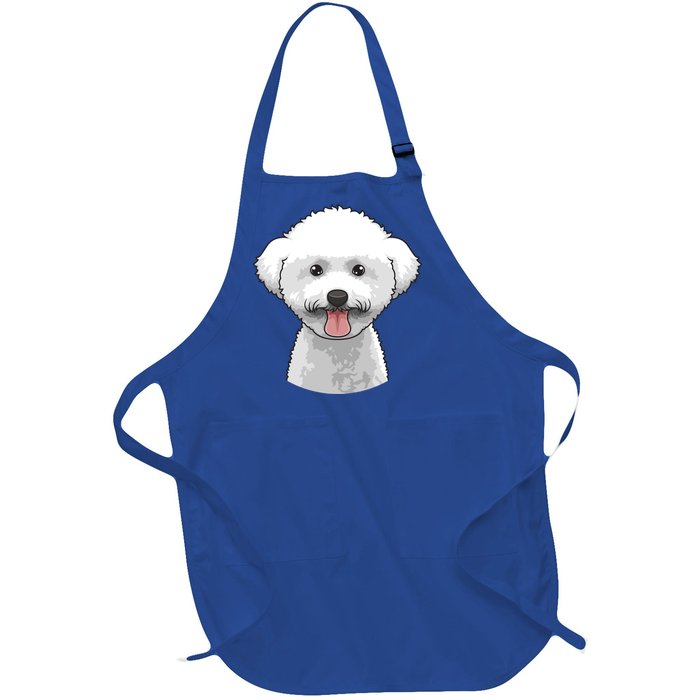 Bichon Frise Face Cute Bichon Frise Dog Funny Design Funny Gift Full-Length Apron With Pockets