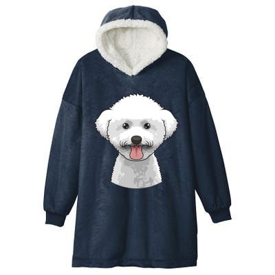 Bichon Frise Face Cute Bichon Frise Dog Funny Design Funny Gift Hooded Wearable Blanket