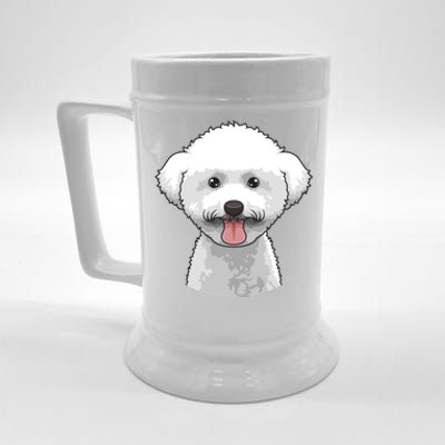 Bichon Frise Face Cute Bichon Frise Dog Funny Design Funny Gift Beer Stein