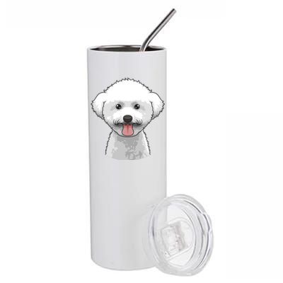 Bichon Frise Face Cute Bichon Frise Dog Funny Design Funny Gift Stainless Steel Tumbler